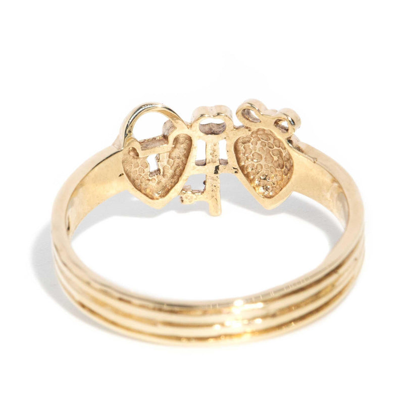 Arlen 1970s Key To My Heart Ring 9ct Gold