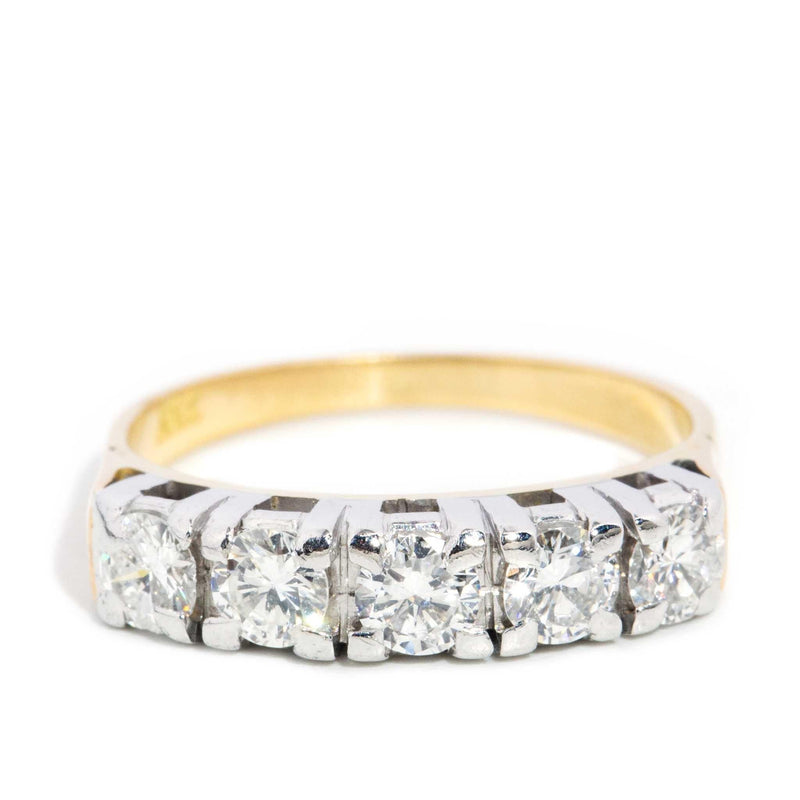 Kianna 1980s 0.75 Carat Diamond Five Stone Ring 18ct