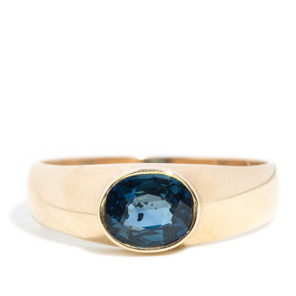 July 1980s Blue Sapphire Ring 18ct Gold