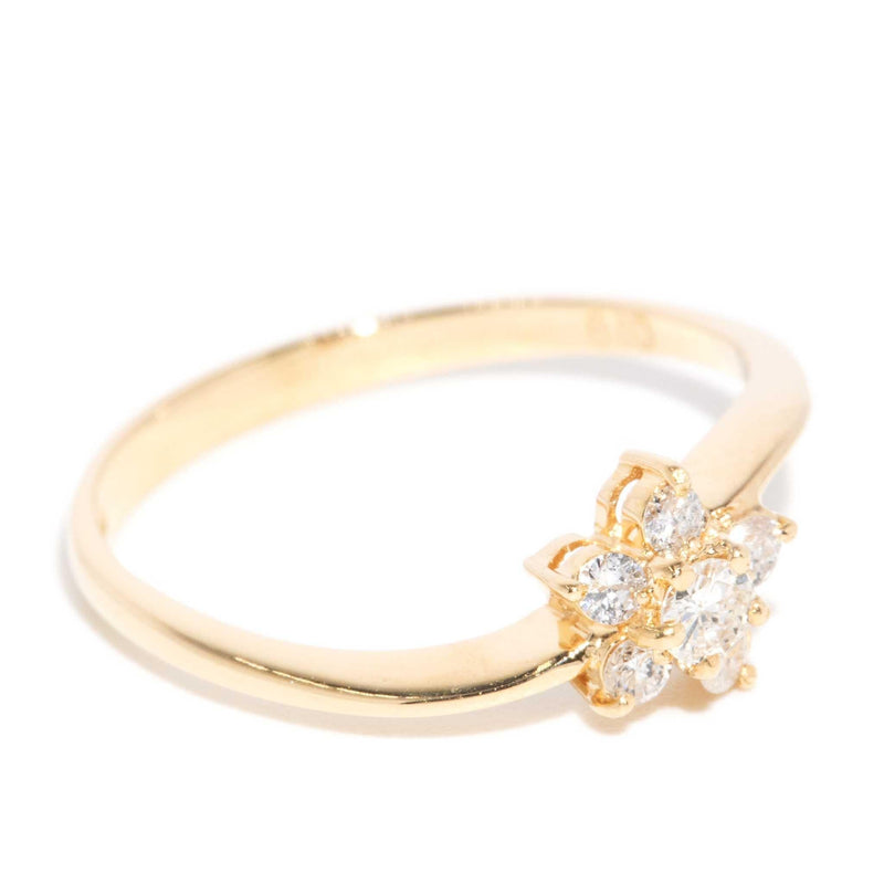 Guinevere 1980s Diamond Cluster Ring 18ct Gold