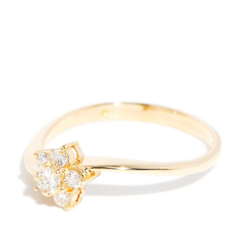 Guinevere 1980s Diamond Cluster Ring 18ct Gold