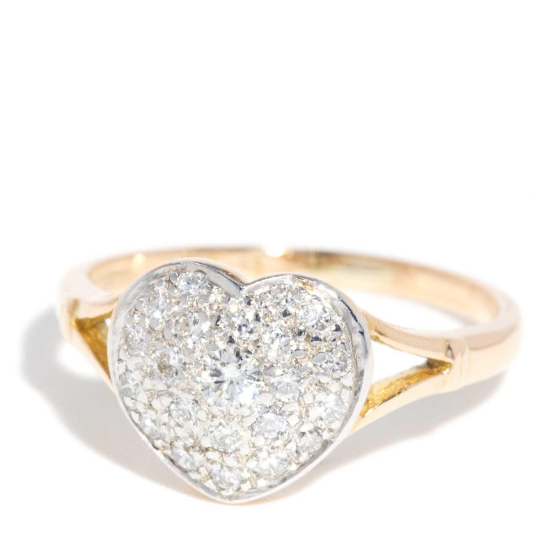 Eastley 1980s Heart Diamond Ring 18ct Gold