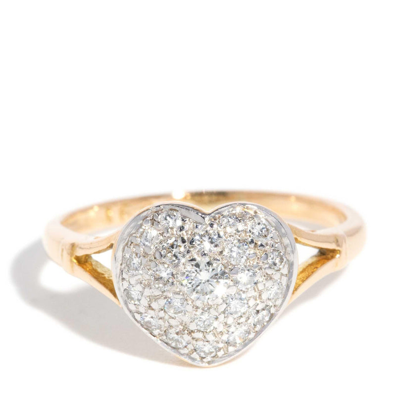 Eastley 1980s Heart Diamond Ring 18ct Gold