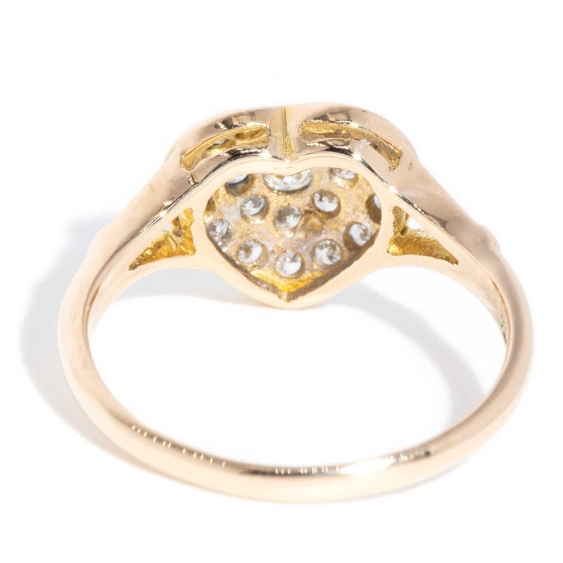 Eastley 1980s Heart Diamond Ring 18ct Gold