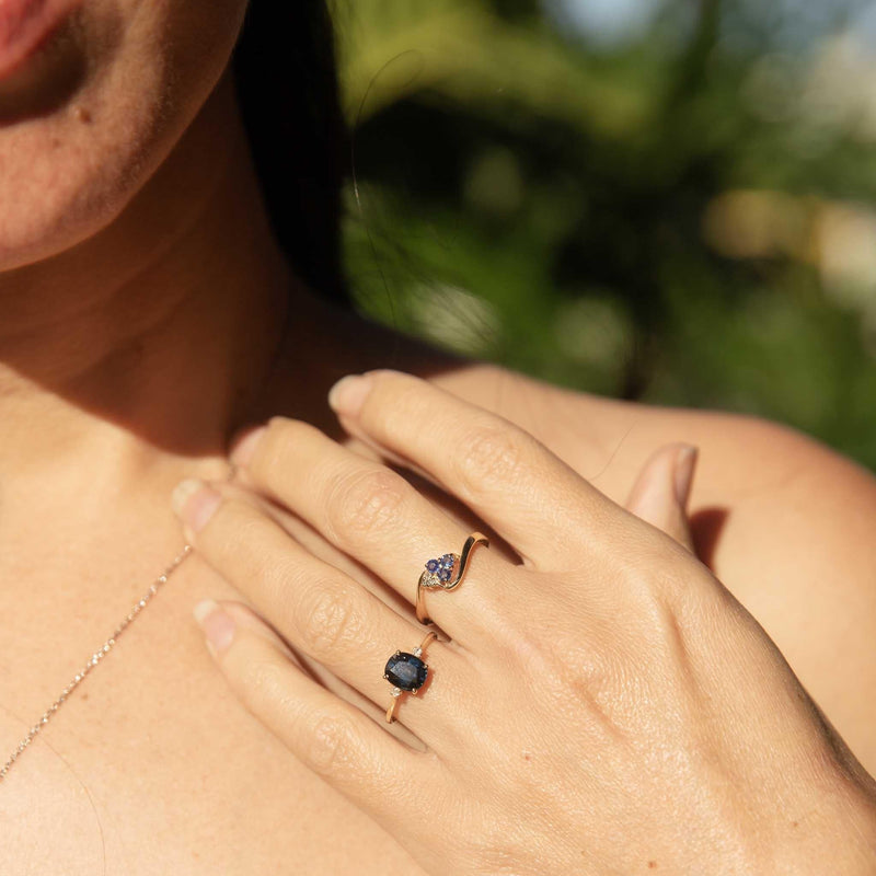 Pepper 1980s Sapphire & Diamond Ring 9ct