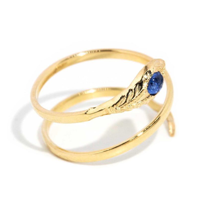 Wisteria 1980s Sapphire Serpent Ring 18ct Gold