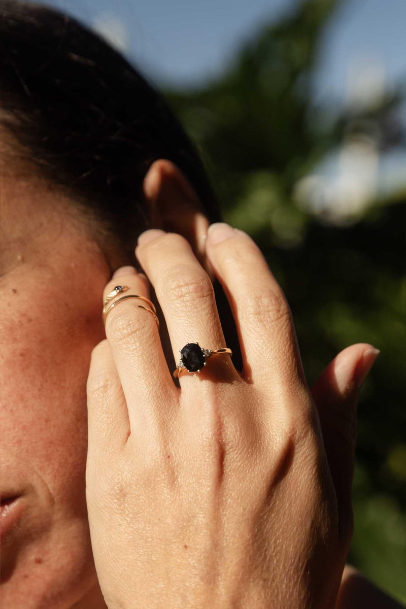 Wisteria 1980s Sapphire Serpent Ring 18ct Gold