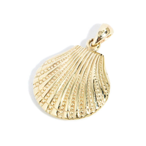 Cerese 1980s Vintage Seashell Pendant 9ct Gold