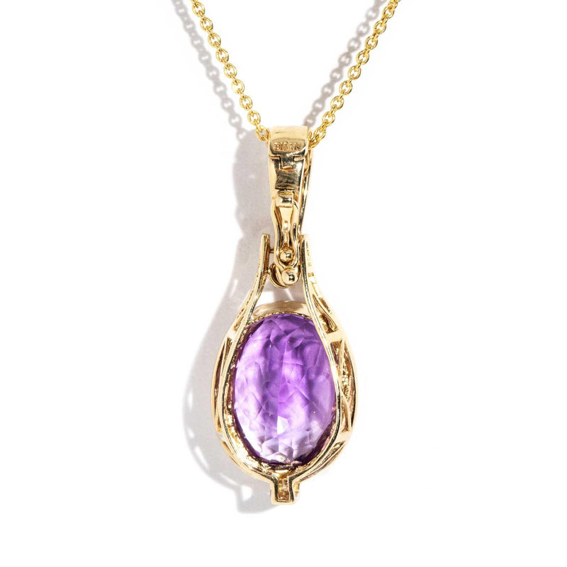 Skylar 1990s Amethyst & Diamond Enhancer Pendant 9ct