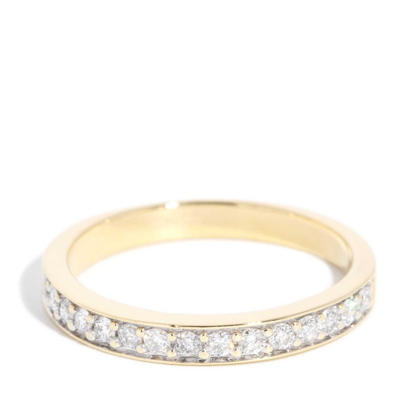 Belle 1990s Diamond Set Band 18ct Yellow Gold