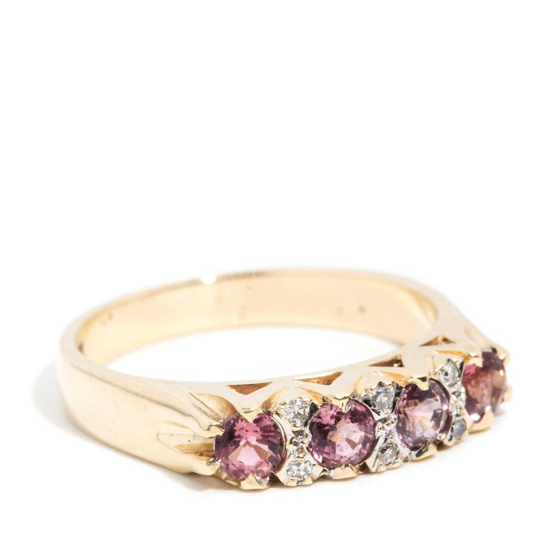 Fleur 1990 Tourmaline & Diamond London Bridge Ring 9ct Gold