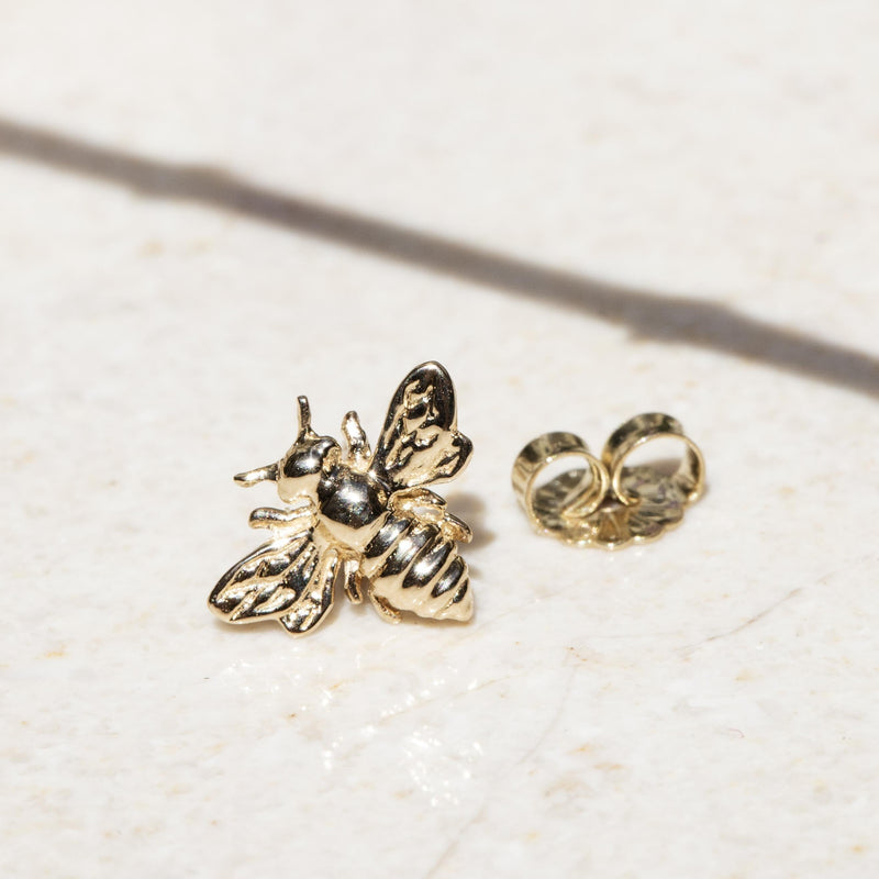 Wayfarer Bee Stud Earrings Sterling Silver