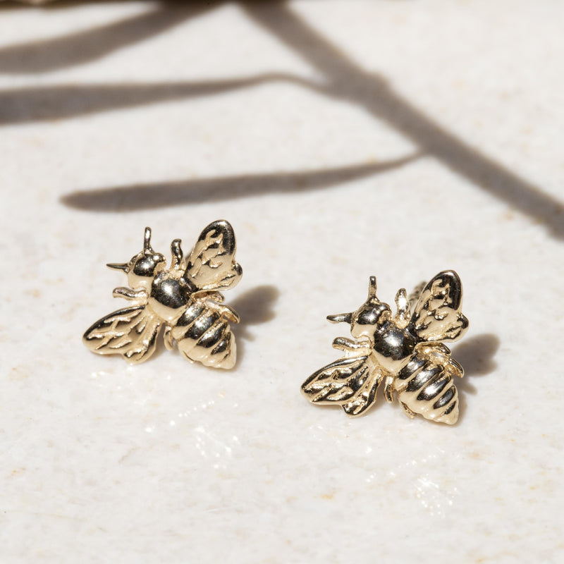 Wayfarer Bee Stud Earrings Sterling Silver