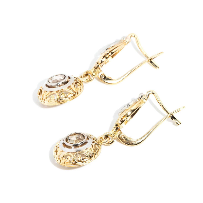 Willow Rose Cut Diamond Drop Earrings 14ct Gold