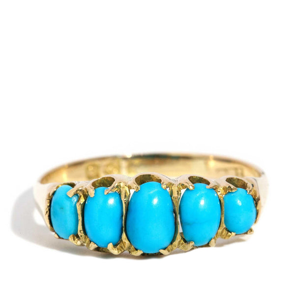 Xena 1899 Turquoise Cabochon Ring 14ct Gold