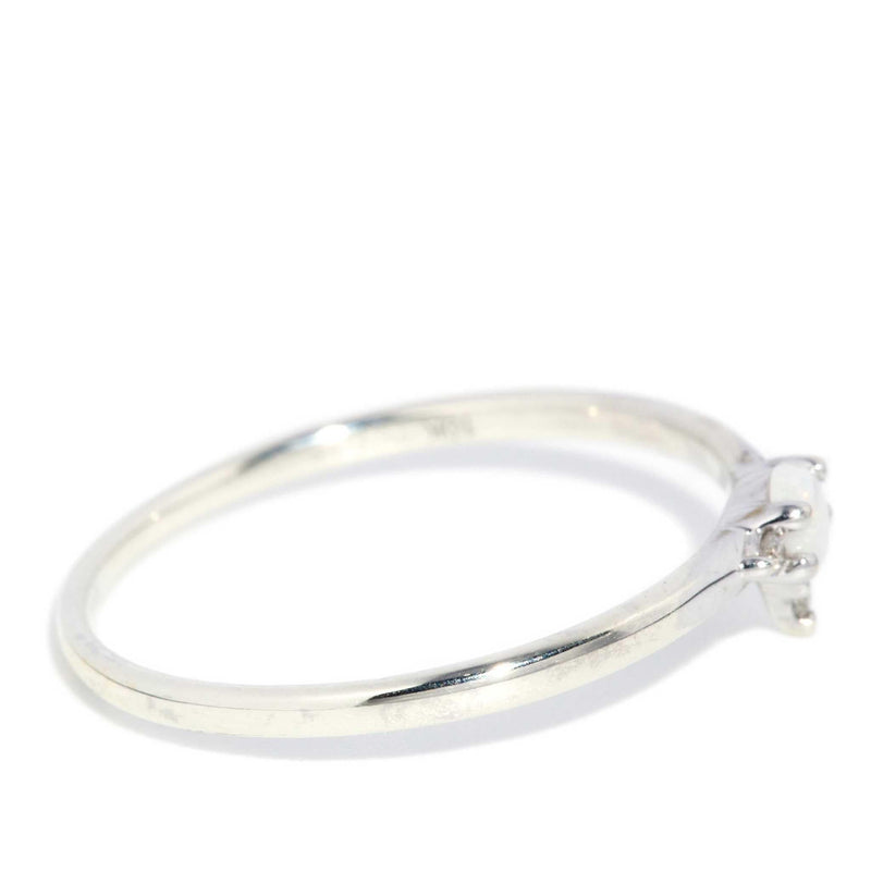 Zia Opal & Diamond Ring 10ct White Gold