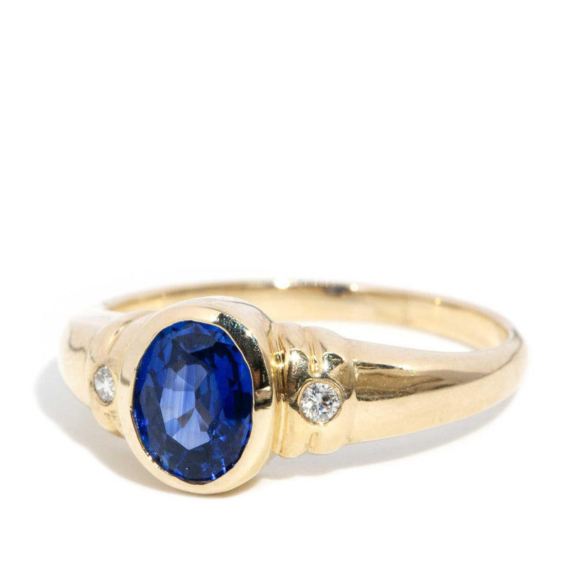 Zoey 1990s 1.00 Carat Sapphire & Diamond Ring 9ct