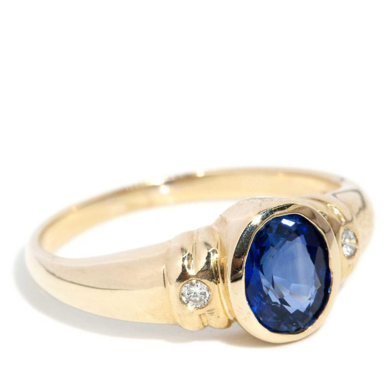 Zoey 1990s 1.00 Carat Sapphire & Diamond Ring 9ct