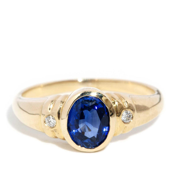 Zoey 1990s 1.00 Carat Sapphire & Diamond Ring 9ct