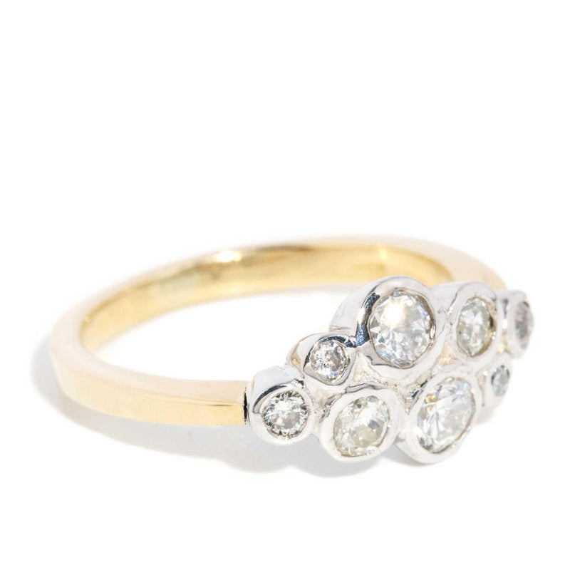 Zooey Bezel Diamond Cluster Ring 18ct Gold