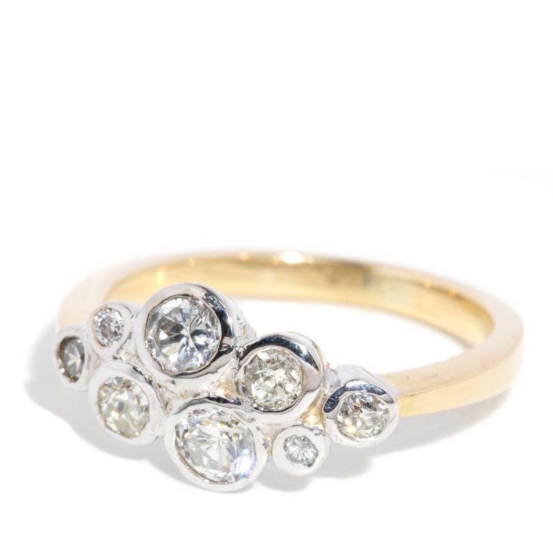 Zooey Bezel Diamond Cluster Ring 18ct Gold