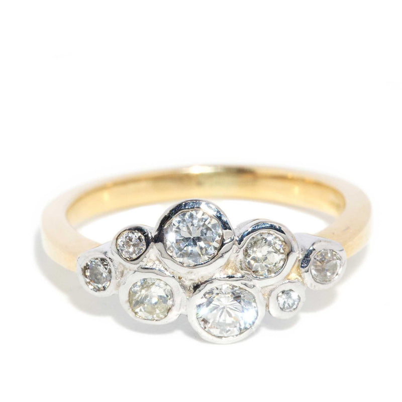 Zooey Bezel Diamond Cluster Ring 18ct Gold