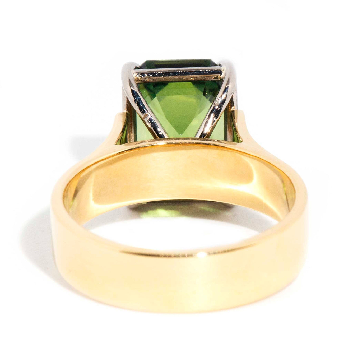 Adrianna Circa 1970s Emerald Cut Green Sapphire Solitaire Ring* OB Rings Imperial Jewellery 