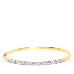 Modern 18 Karat Yellow White Rose Gold Bangle Bracelet