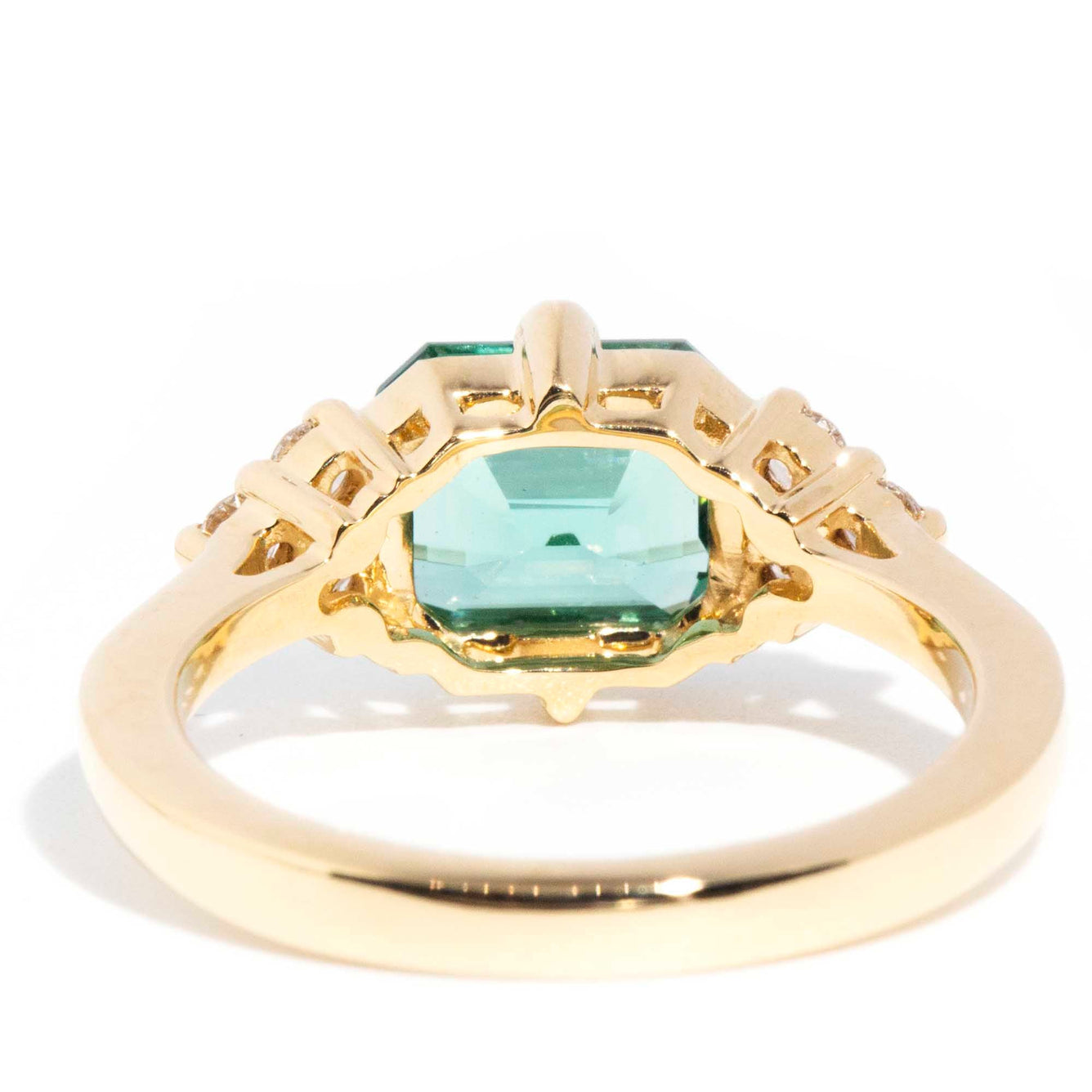 Angelita 2.05ct Teal Tourmaline & Diamond Contemporary 18ct Gold Ring* GTG Rings Imperial Jewellery