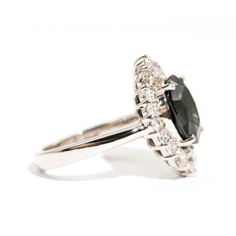 VINTAGE SAPPHIRE & DIAMOND CLUSTER RING – Ellibelle Jewellery