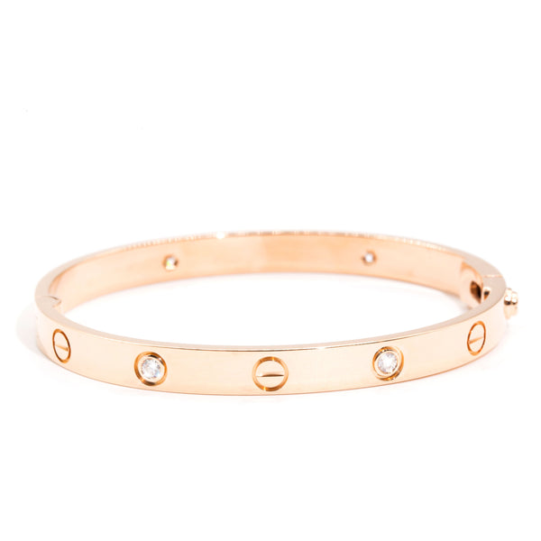 Cartier Contemporary 18 Carat Rose Gold 6.1mm Hinged Love Bangle –  Imperial Jewellery