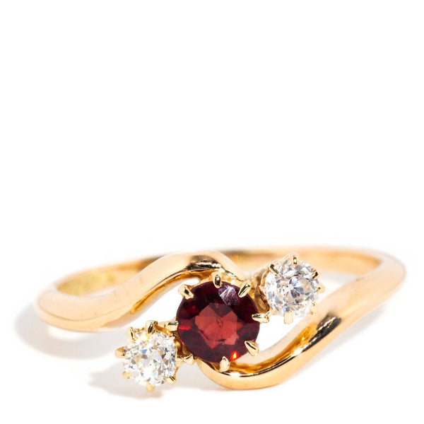 Vintage Garnet, Ruby, offers and Diamond 14k Gold Ring