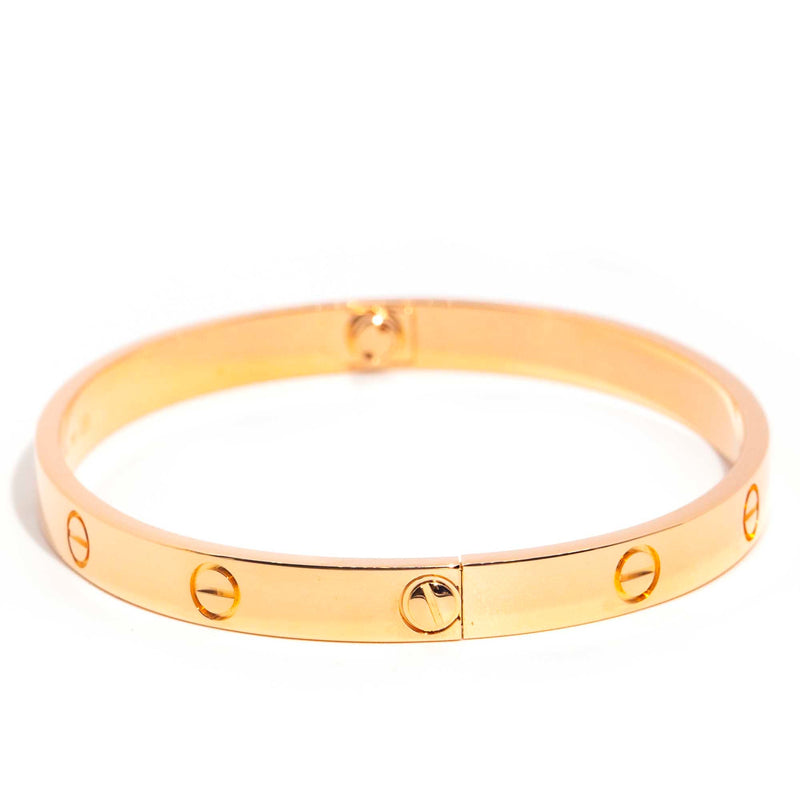 Cartier Love Pink Sapphire Open Cuff Rose Gold Bracelet Size 17 |  1stdibs.com | Rose gold jewelry bracelet, Pink gold bangle, Rose gold  bracelet