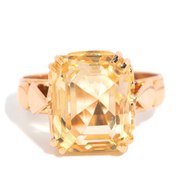 Fernanda 1950s Emerald Cut Citrine Ring 21ct Gold* DRAFT Rings Imperial Jewellery Imperial Jewellery - Hamilton 