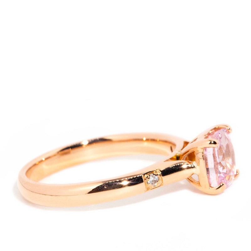 Fionnuala Pink Sapphire & Diamond Ring 18ct Rose Gold Rings Imperial Jewellery 