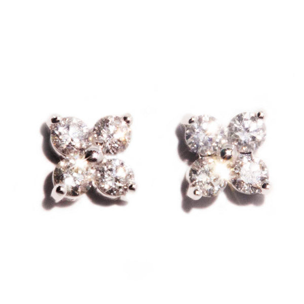 18ct Rose Gold Morganite and Diamond Flower Cluster Earrings| Johnsons  Jewellers