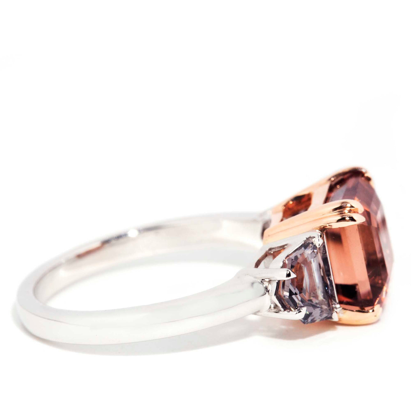 Jimena 18ct Gold Bright Peach Tourmaline & Cadillac Cut Spinel Ring* OB Rings Imperial Jewellery 