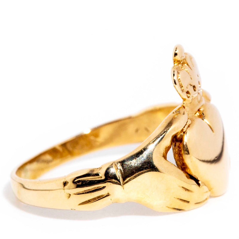 送料無料】ネックレス 9ct yellow gold claddagh ring size r