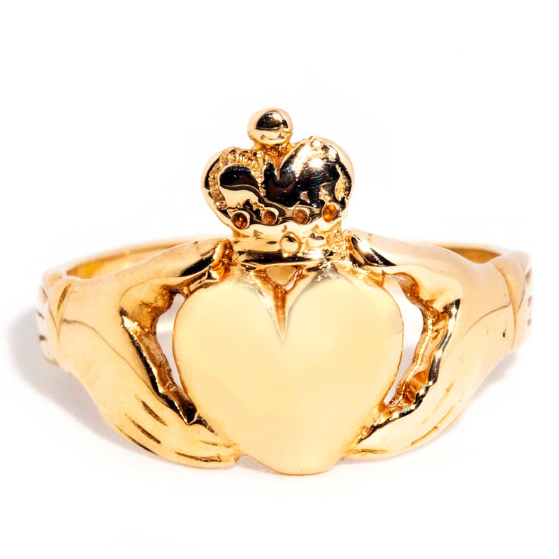 送料無料】ネックレス 9ct yellow gold claddagh ring size r