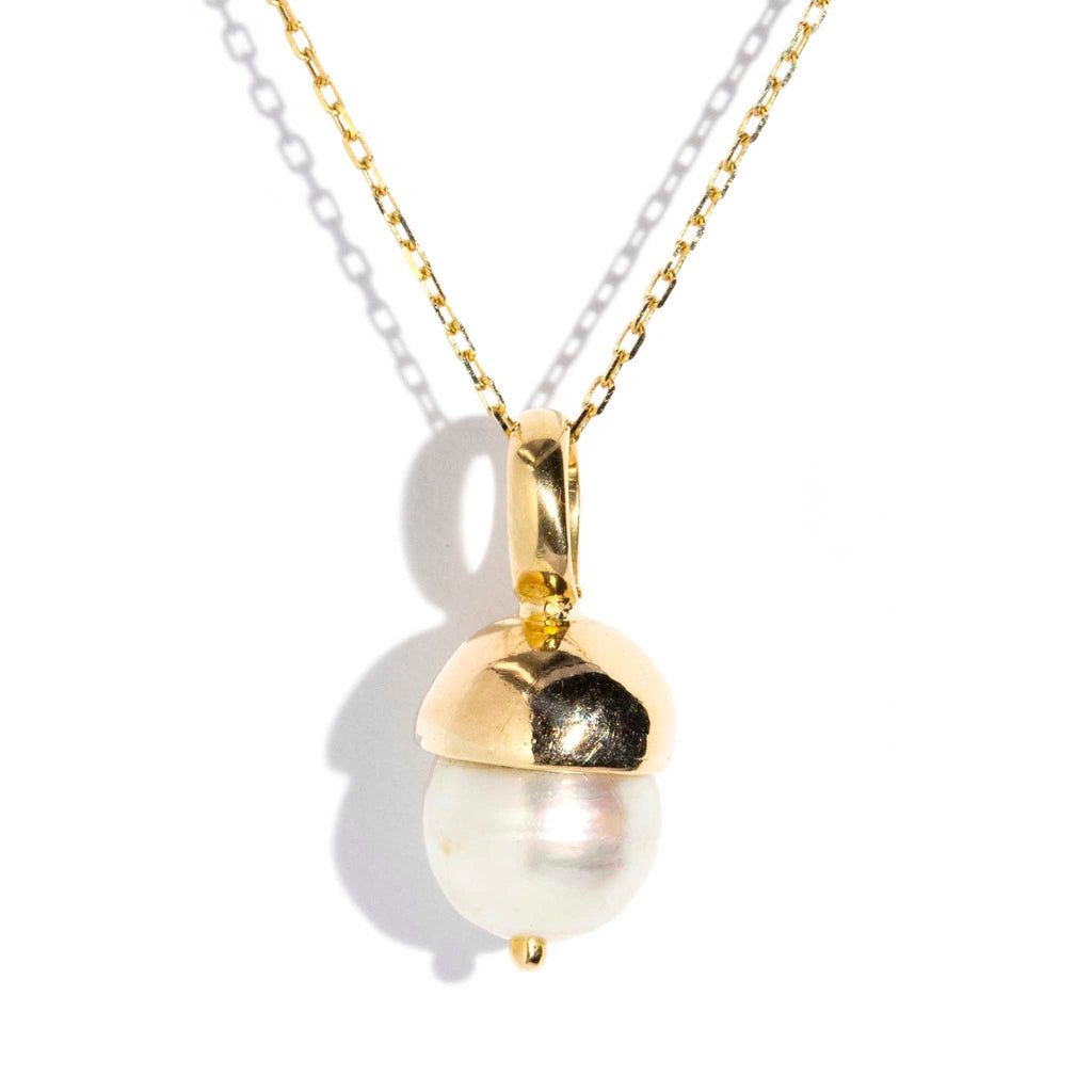 Gold pendant deals with pearl chain