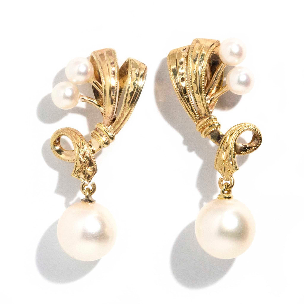 Gold Height 29 Inch Beautiful Vintage Pearl Alloy Drop Earring