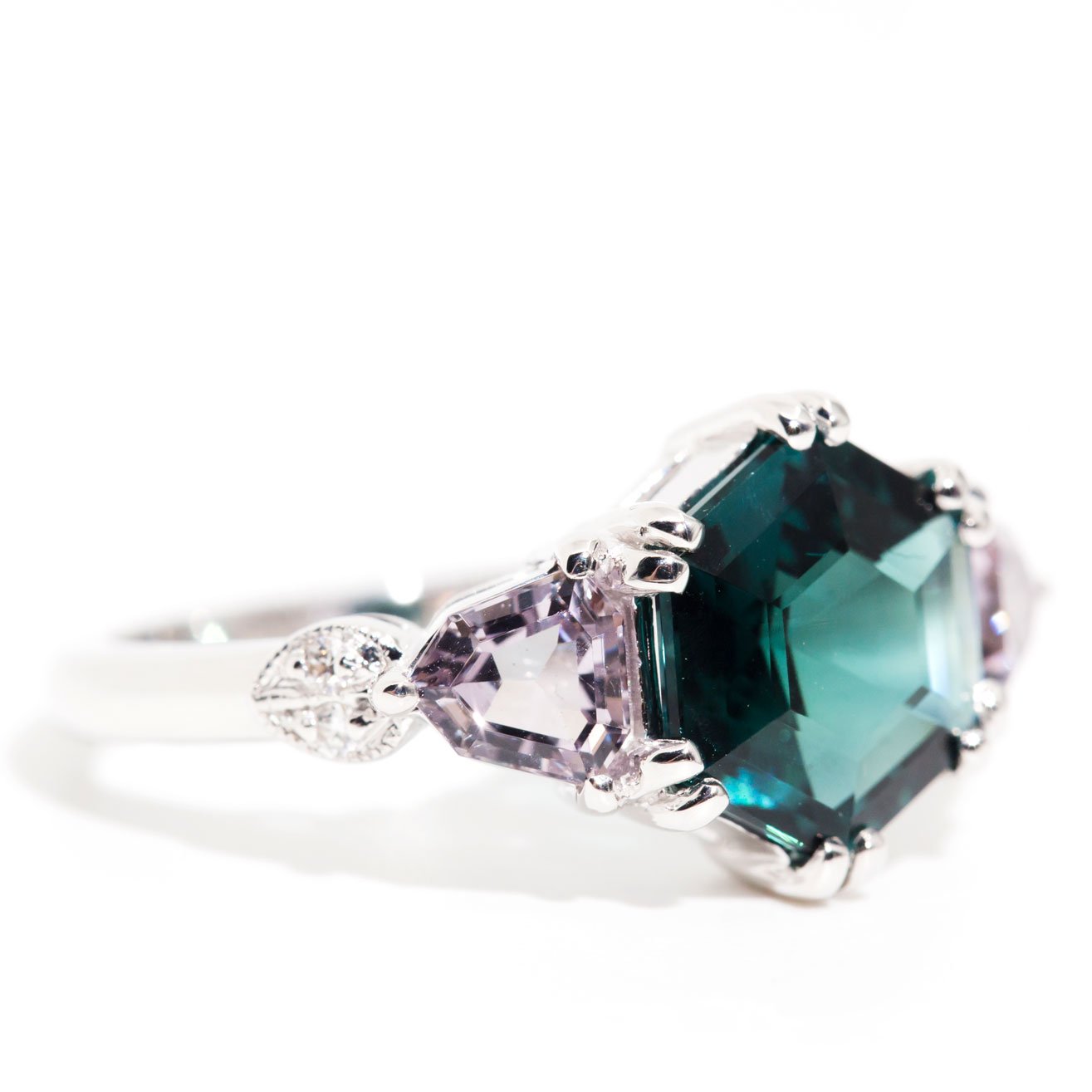 Maeve 2.46 Carat Teal Tourmaline & Spinel & Diamond Ring Rings Imperial Jewellery