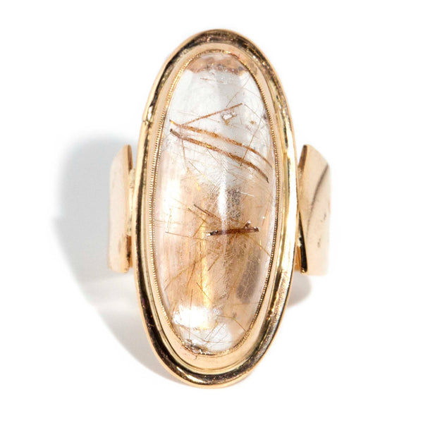 Regan 1970s Rutilated Quartz Ring 9ct Gold Rings Imperial Jewellery Imperial Jewellery - Hamilton 