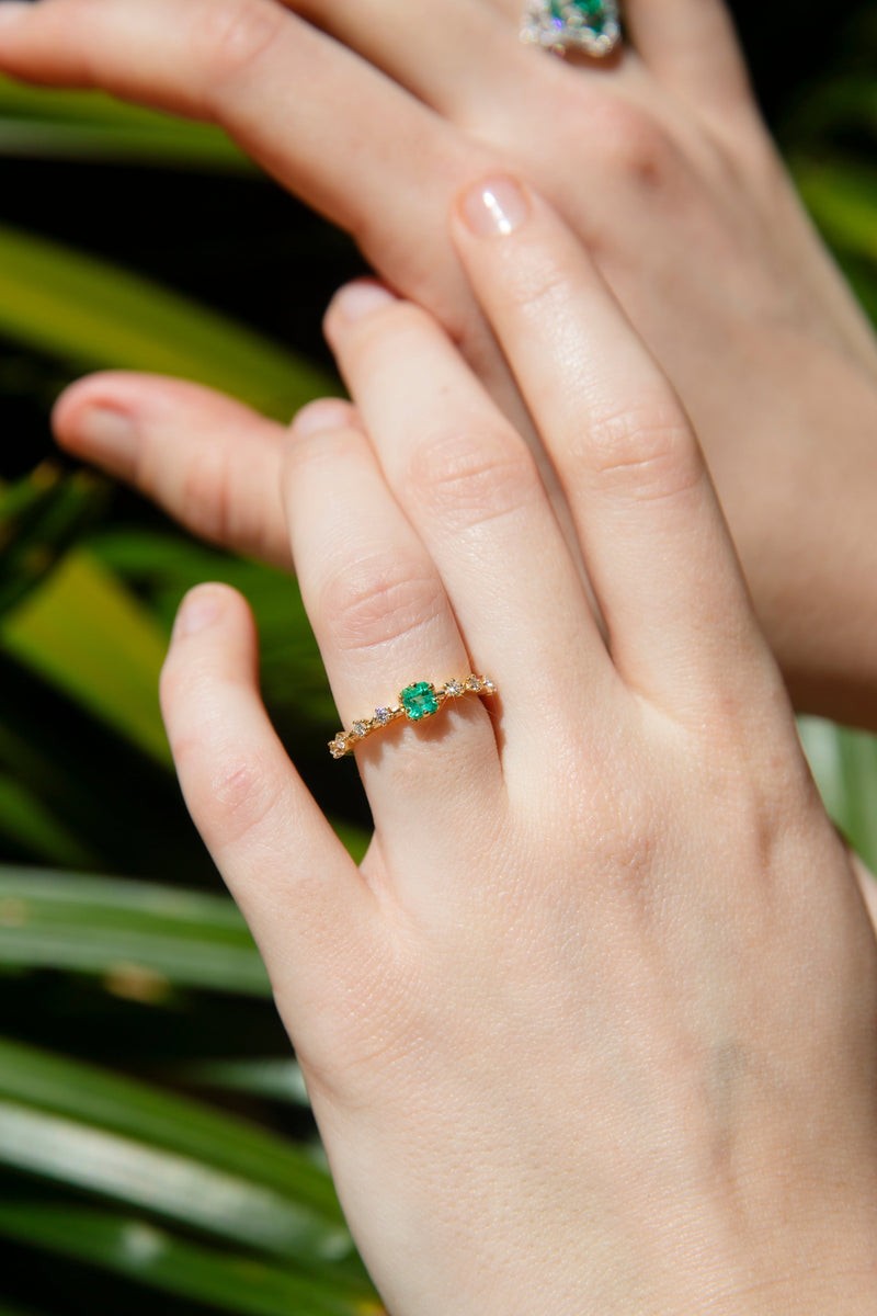 Emerald Diamond Ring, Emerald Ring, Diamond Ring, Engagement Ring, May  Birthstone, 14k Ring, Genuine Emerald Ring, Cluster Ring, Vintage - Etsy  Norway