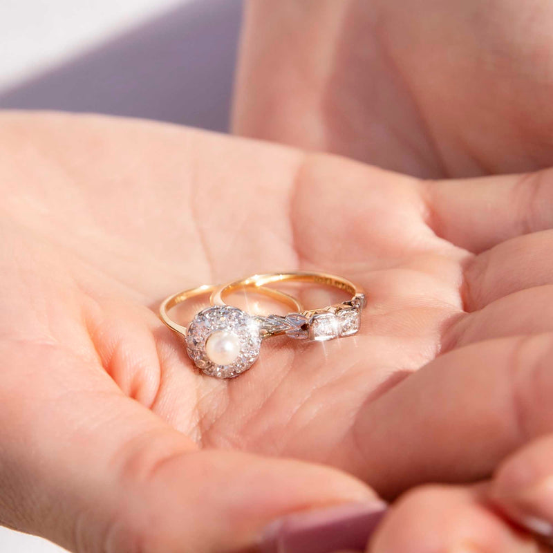 Oval Diamond Ring, Pearl Diamond Cluster Engagement Ring, Oval Cut Diamond  Engagement Ring by Minimalvs - Etsy