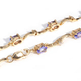 Vintage Circa 1980s 9 Carat Gold Tanzanite and Diamond Link