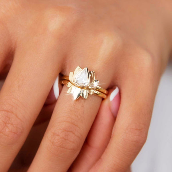 Takeshi Contemporary 18ct Yellow Gold Lotus Ring* $ Rings Imperial Jewellery 