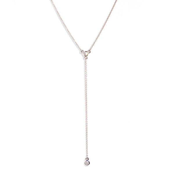 Tenerife 9 Carat White Gold Diamond Drop Necklace* GTG Necklaces Imperial Jewellery 